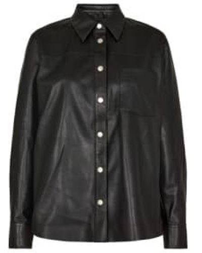 Levete Room Globa 23 Leather Shirt Xs / - Black