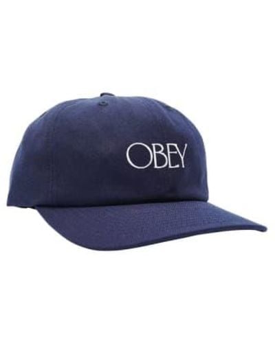 Obey Bishop 6 panneau strapback cap - Bleu