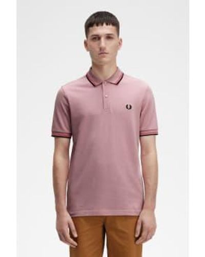 Fred Perry Mens Twin Tipped Polo Shirt - Rosa