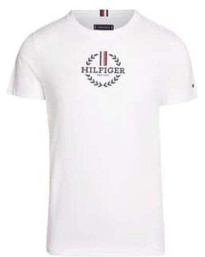 Tommy Hilfiger T Shirt For Man Mw0Mw34388 Ybr - Bianco