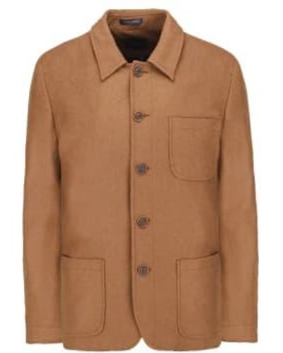 Guide London Cotton Twill Shirt Jacket Tan Xxl - Brown