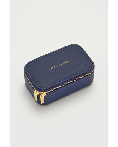 Estella Bartlett Mini Navy Gold Jewelry Box - Blue