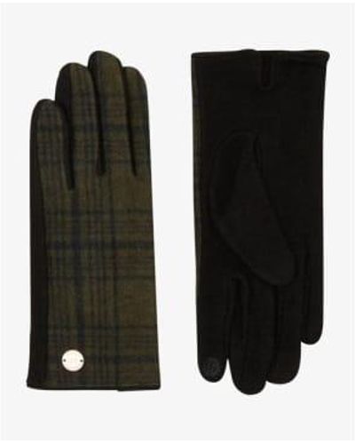 Unmade Copenhagen Kumium Checked Gloves Khaki/black S/m