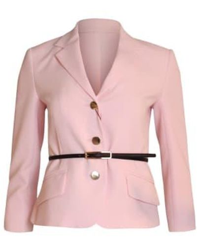 Max Mara Studio Cady Single Breasted Jacket With Belt 8 - Pink