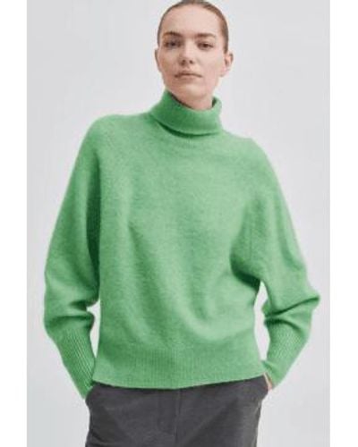 Second Female Brook Knit Oversize T-neck - Green