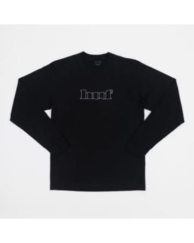 Huf T-shirt à manches longues logo à poitrine certificat en noir