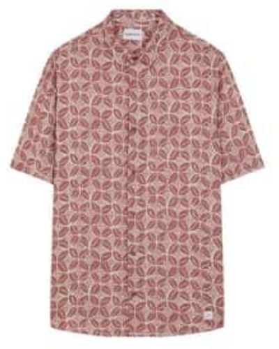 NOWADAYS Light Mahogany Print Tile Shirt S - Pink