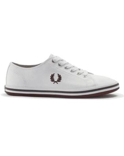 Fred Perry Kingston Twill And Dark Red - Bianco