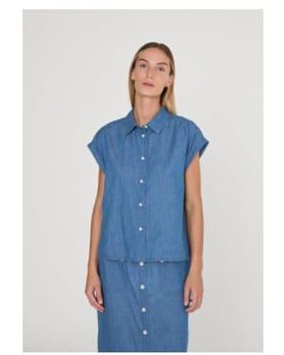 DESIGNERS SOCIETY Azul Acero Short Sleeve Shirt M - Blue