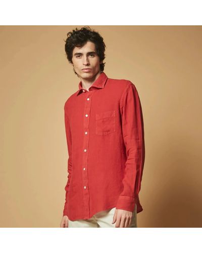 Hartford Paul Pat Linen Shirt Red