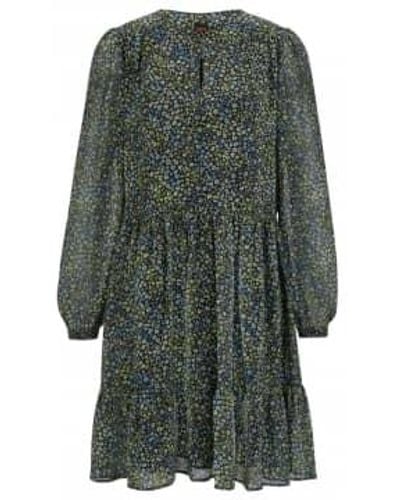 BOSS C Davina Floral Sheer Sleeve Dress Size: 12, Col: 8 - Green