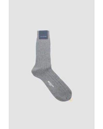 Bresciani Cotton Micromouline Short Socks Avio M - Grey