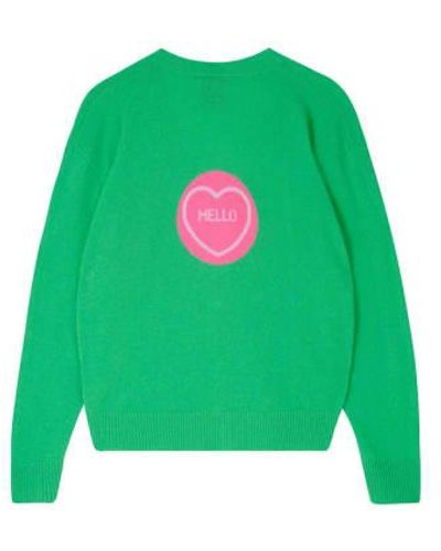 Jumper 1234 Hello Heart Cardigan /candy Pink Candy / 1 - Green