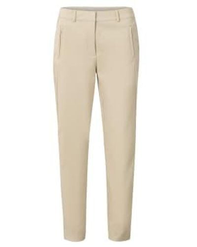 Yaya Trousers With Straight Leg Pockets And Zip Fly In A Slim Fit Or White Pepper Beige - Neutro