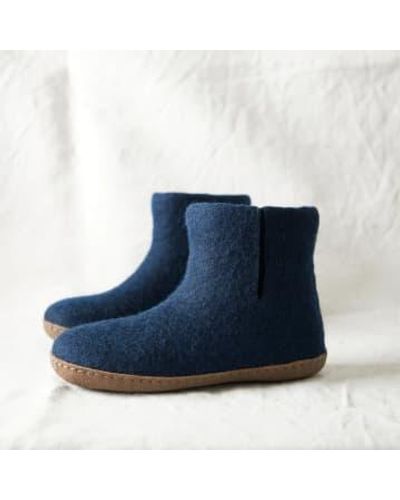 Aura Que Handgefertigter unisex-slipper aus filz - Blau