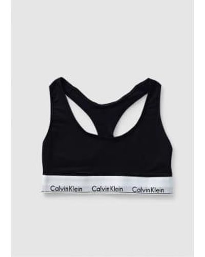 Calvin Klein Womens Underwear Modern Cotton Racerback Bralette In - Nero