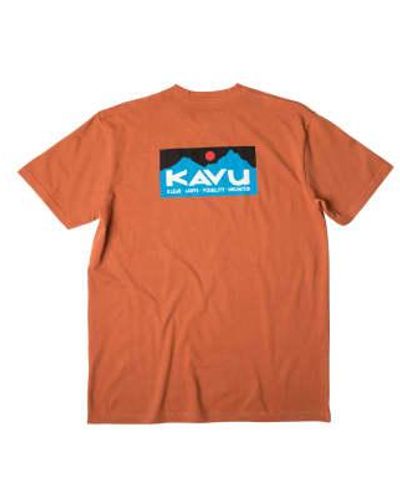 Kavu Camiseta arte grabado klear por encima etch - Naranja