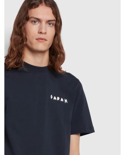 Farah Jeff Graphic S/S T-Shirt in der echten Marine - Blau