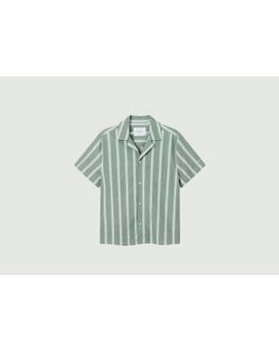 Les Deux Lawson Stripe Ss Shirt Xl - Blue