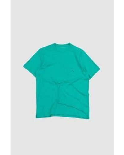 Pop Trading Co. Camiseta bolsillo peacock ver/río rojo - Azul