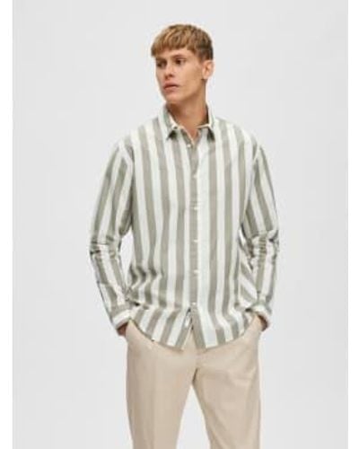 SELECTED Man Khaki Striped Shirt Xl - Multicolour