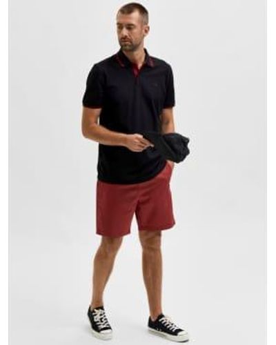 SELECTED Short Chino Rouge Brique - Nero