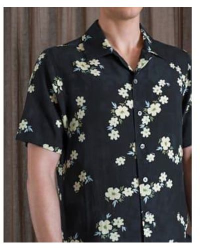 Far Afield Busey camisa manga corta armada floral - Negro