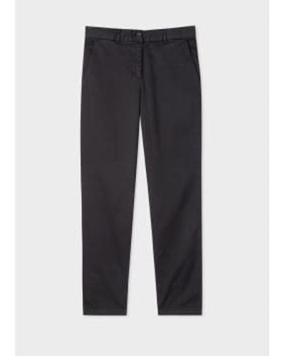 Paul Smith Pantalones chino algodón negro algodón lgada - Azul