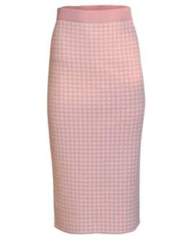 Max Mara Studio Gingham knit falda - Rosa