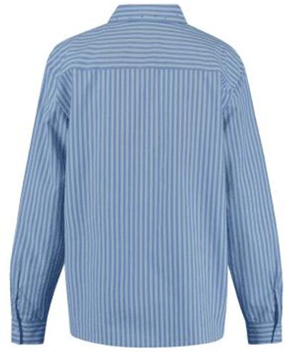 Gerry Weber Stripe Shirt With Sparkly Bead Detail - Blu