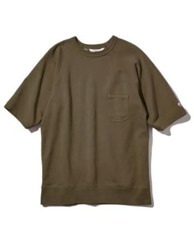 Battenwear Short Sleeve Reach Up Sweatshirt Olive S - Green