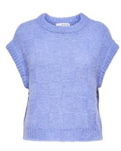 SELECTED Gilet en tricot Radina - Bleu