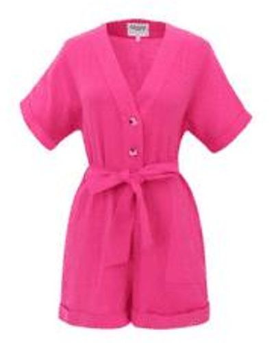 FRNCH Lika Tie Waist Playsuit - Pink
