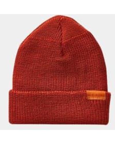 Red Wing Wing Shoes Merino Wool Knit Beanie Hat Rust 1 - Rosso