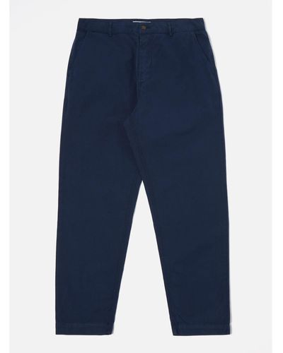 Universal Works Navy Canvas Military Chino Pants - Blue
