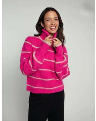 Nooki Design Chiara Knitted Stripe Jumper, L - Pink