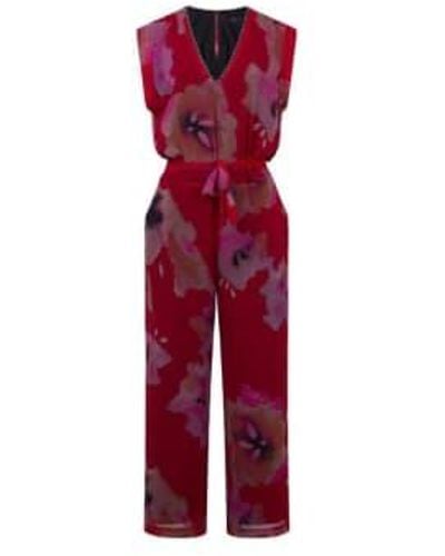 Religion Luscious Printed Jumpsuit Xs/8 - Red