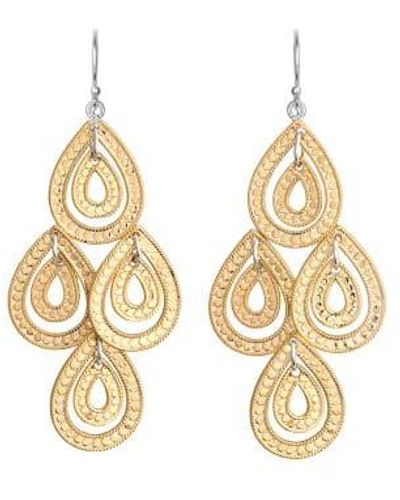 Anna Beck Double Teardrop Chandelier Earrings - Metallic