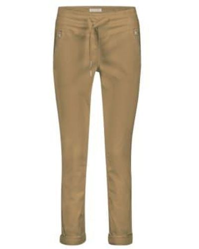 Red Button Trousers Button Trousers Tessy Crop Jog Caramel 40 Off - Neutro