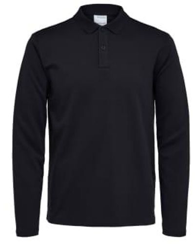 SELECTED Slim Toulouse Ls Polo 1 - Blu
