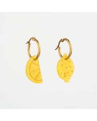 Coucou Suzette Lemons Earrings Plated - Metallic
