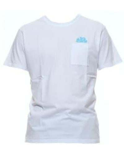 Sundek T-shirt l' m609tej7800 blanc - Bleu