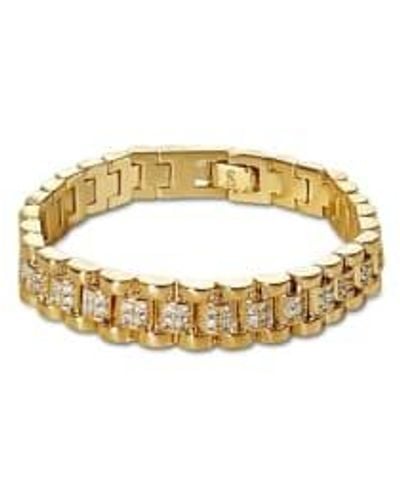 Anisa Sojka Cubic Zirconia Chunky Watch Band Bracelet - Metallic
