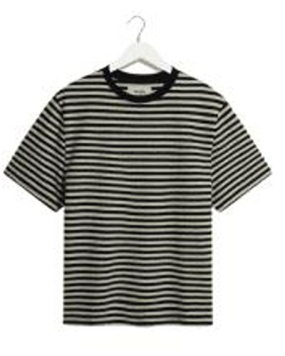 Wax London Dean ss t-shirt in jolt stripe marine/ecru von - Schwarz