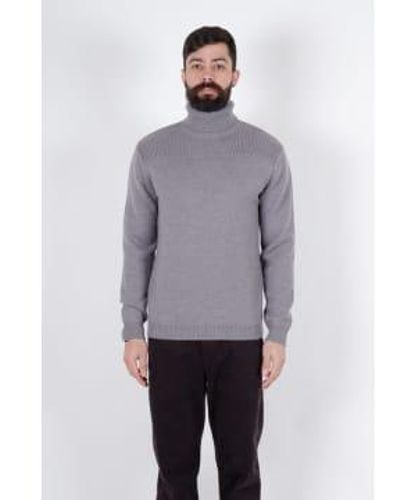 Daniele Fiesoli Front Design Turtle Neck Sweater Extra Large - Gray