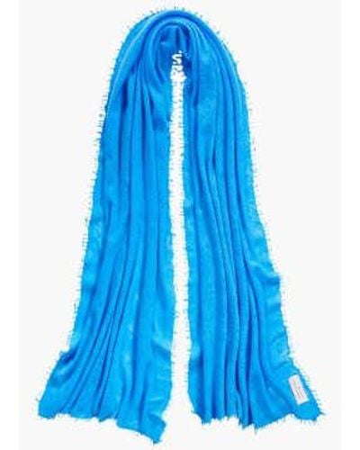 PUR SCHOEN Hand Felted Cashmere Soft Scarf Swimming Pool + Gift - Blue