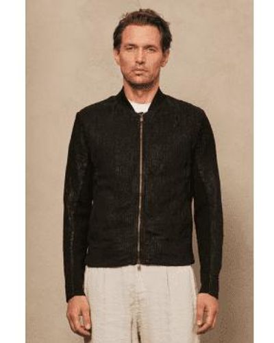 Transit Textured Leather Jacket - Nero