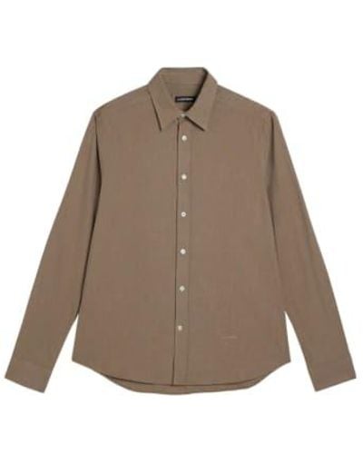 J.Lindeberg Light Flannel Slim Shirt - Marrone