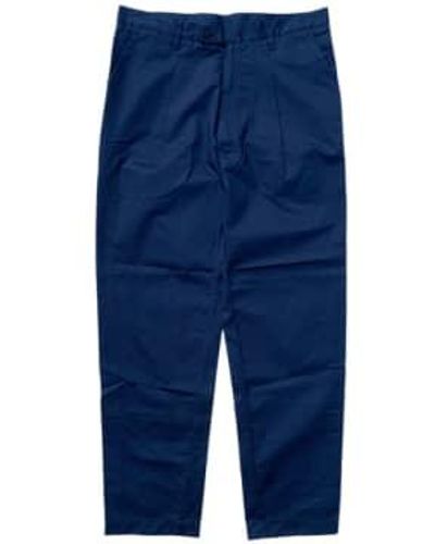 CAMO Seabiscuit Wide Trousers Popeline Navy - Blue