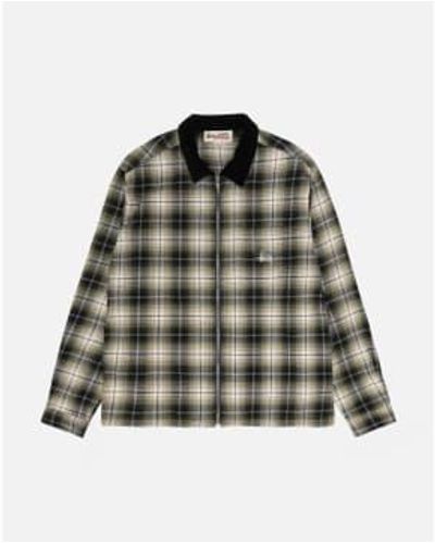 Stussy Taupe Frank Plaid Shirt - Vert